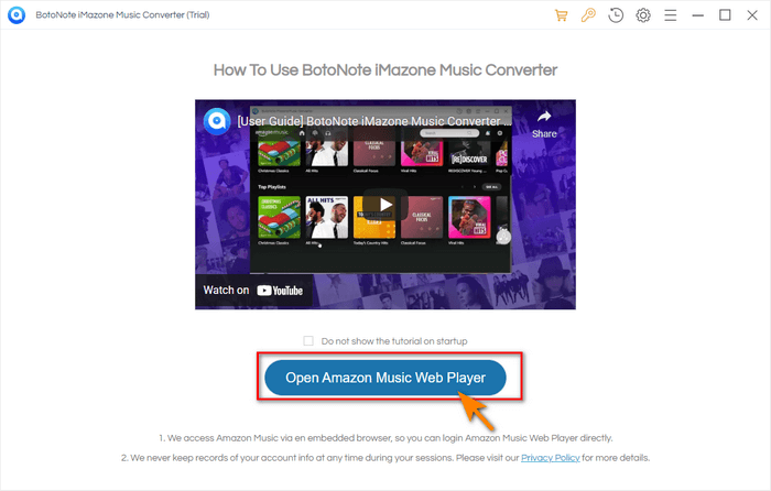 open amazon music web player