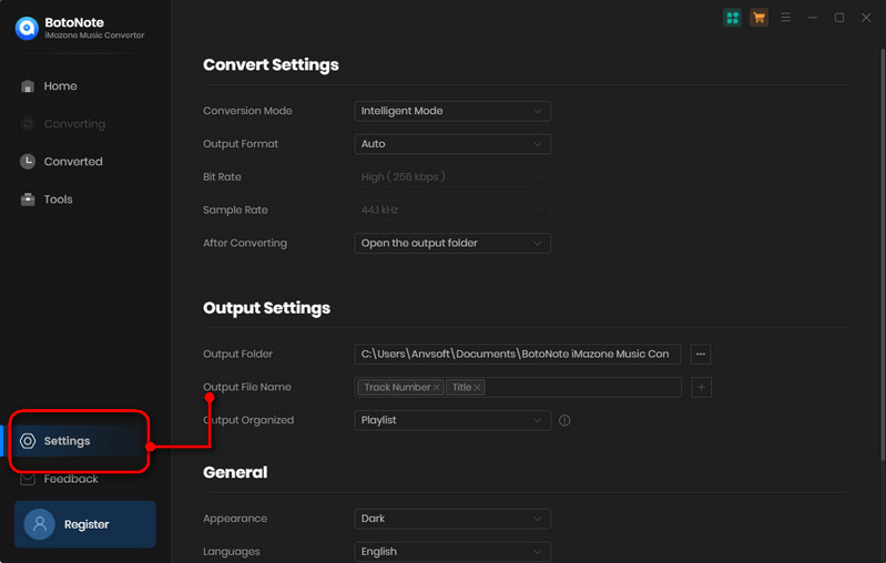 set mp3 as output format